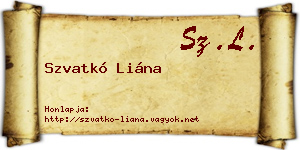 Szvatkó Liána névjegykártya